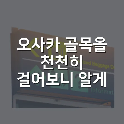 오사카 골목을 천천히 걸어보니 알게 된 여행 준비물 이야기 - 요약