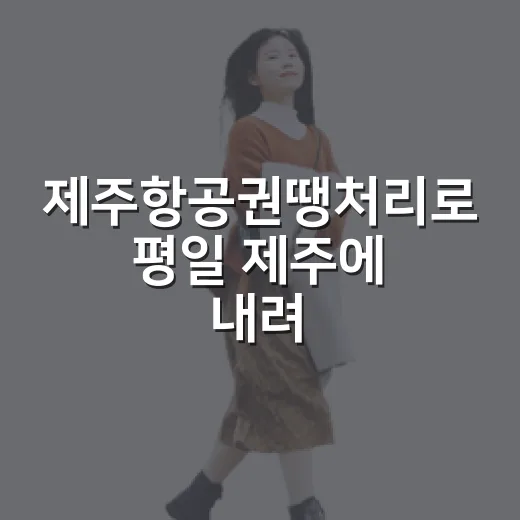 제주항공권땡처리로 평일 제주에 내려 동네길만 걸어본 후기 - 요약