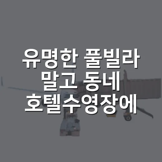 유명한 풀빌라 말고 동네 호텔수영장에 머물러봤더니 - 요약