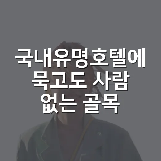 국내유명호텔에 묵고도 사람 없는 골목만 걸어봤더니 보인 것들 - 요약