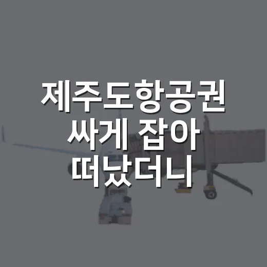 제주도항공권 싸게 잡아 떠났더니, 조용한 동네가 더 오래 남았다 - 요약