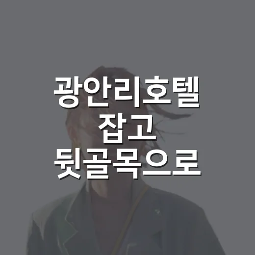 광안리호텔 잡고 뒷골목으로 걸어봤더니 보인 조용한 부산 - 요약