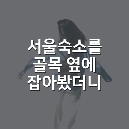 서울숙소를 골목 옆에 잡아봤더니, 여행보다 하루가 먼저 보였다 - 요약