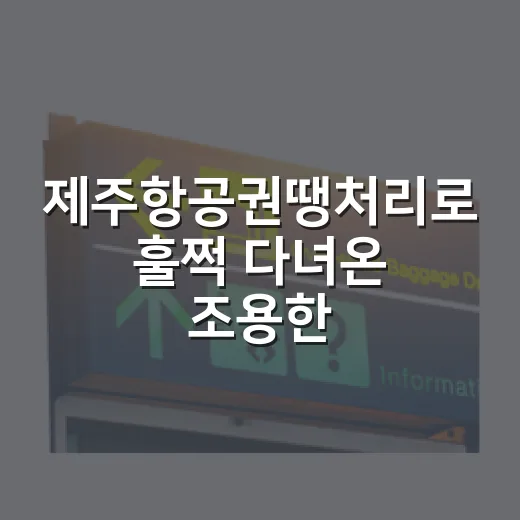 제주항공권땡처리로 훌쩍 다녀온 조용한 제주 골목 여행 후기 - 요약