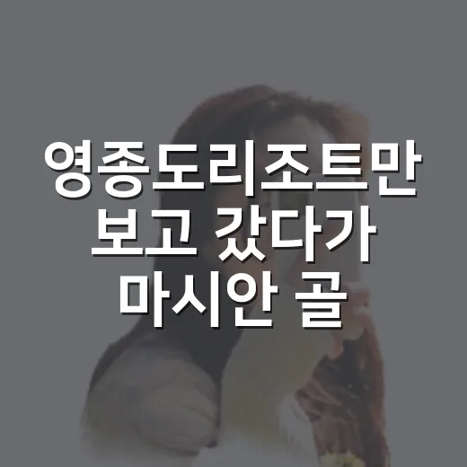 영종도리조트만 보고 갔다가 마시안 골목에 더 오래 머문 후기 - 요약