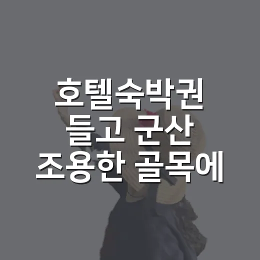 호텔숙박권 들고 군산 조용한 골목에 묵어봤더니 - 요약