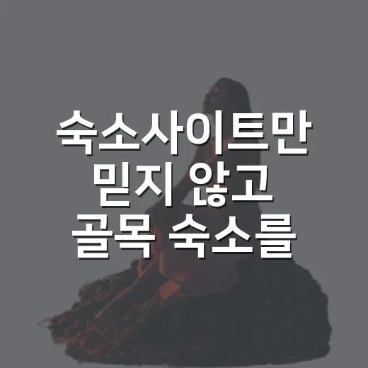 숙소사이트만 믿지 않고 골목 숙소를 골라봤더니 보인 것들 - 요약