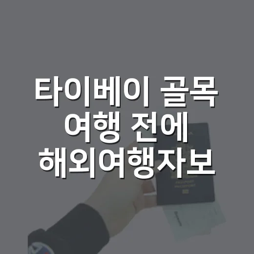 타이베이 골목 여행 전에 해외여행자보험가격비교를 직접 해봤더니 - 요약