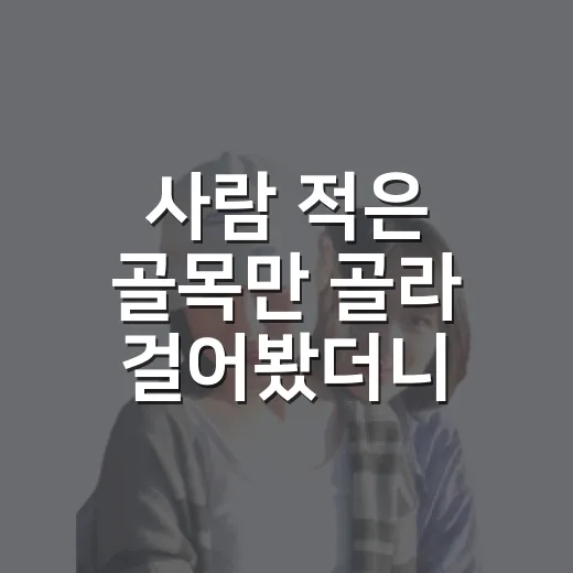 사람 적은 골목만 골라 걸어봤더니, 여행추천 기준이 조금 달라졌다 - 요약
