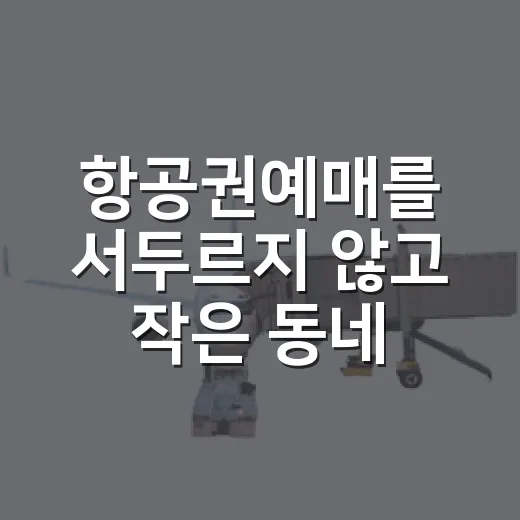 항공권예매를 서두르지 않고 작은 동네로 흘러가봤더니 - 요약