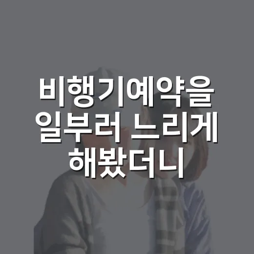 비행기예약을 일부러 느리게 해봤더니, 여행이 조금 조용해졌다 - 요약