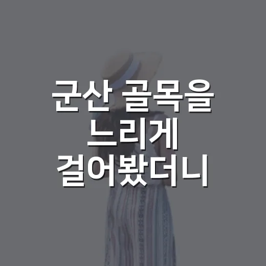 군산 골목을 느리게 걸어봤더니, 국내여행이 조금 조용해졌다 - 요약