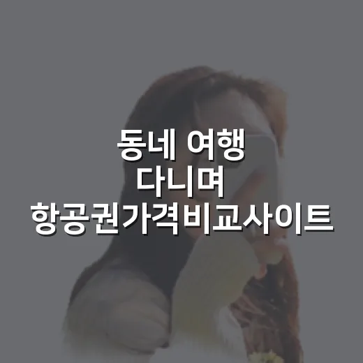 동네 여행 다니며 항공권가격비교사이트를 여러 번 써봤더니 남은 습관들 - 요약