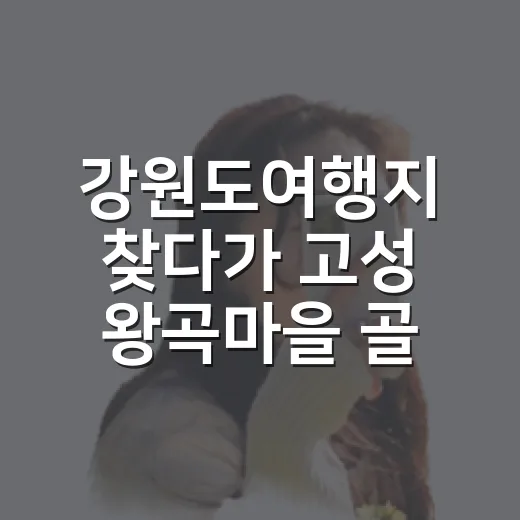 강원도여행지 찾다가 고성 왕곡마을 골목을 하루 걸어봤더니 - 요약