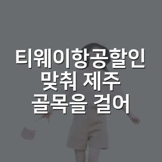 티웨이항공할인 맞춰 제주 골목을 걸어봤더니, 여행값보다 시간이 먼저 남았다 - 요약