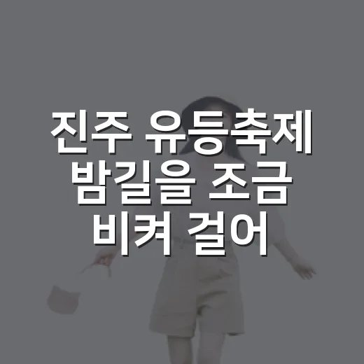 진주 유등축제 밤길을 조금 비켜 걸어봤더니 보인 조용한 장면들 - 요약