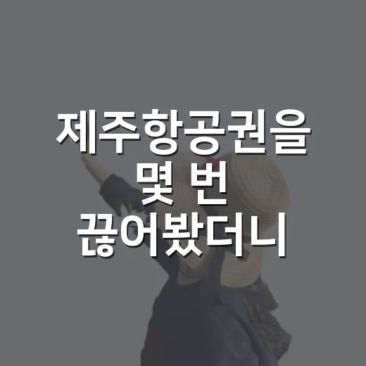 제주항공권을 몇 번 끊어봤더니, 한적한 제주가 보이기 시작했다 - 요약