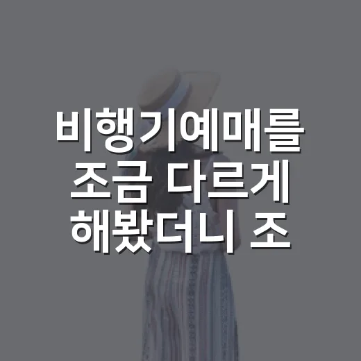 비행기예매를 조금 다르게 해봤더니 조용한 동네가 먼저 보였다 - 요약
