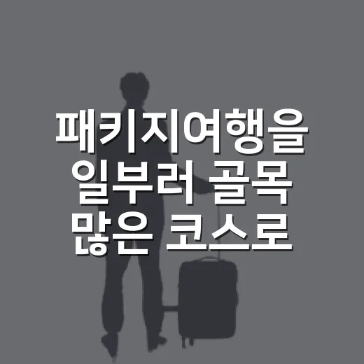 패키지여행을 일부러 골목 많은 코스로 다녀왔더니 알게 된 것 - 요약