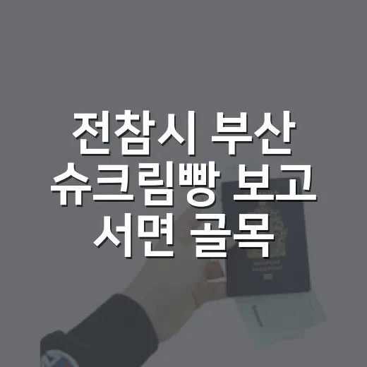 전참시 부산 슈크림빵 보고 서면 골목까지 걸어가 본 날 - 요약