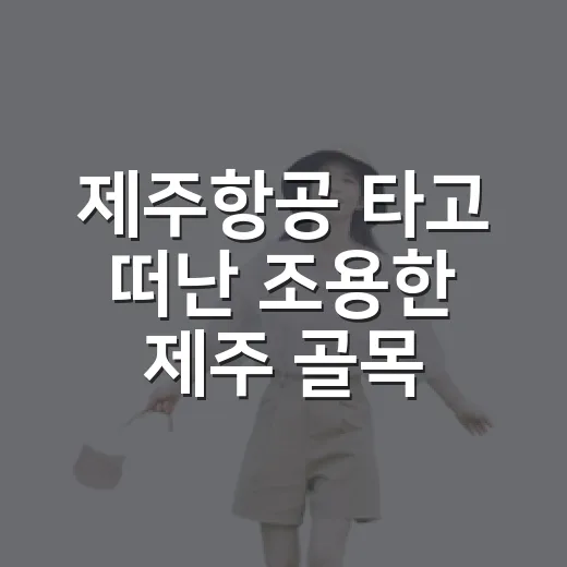 제주항공 타고 떠난 조용한 제주 골목 여행, 유명한 곳을 비켜가 봤더니 - 요약