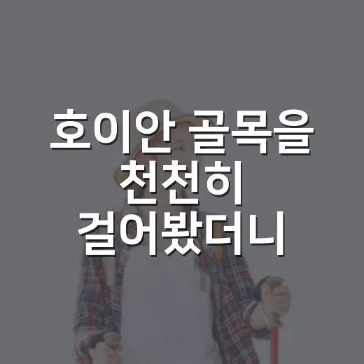 호이안 골목을 천천히 걸어봤더니 베트남여행의 속도가 달라졌다 - 요약