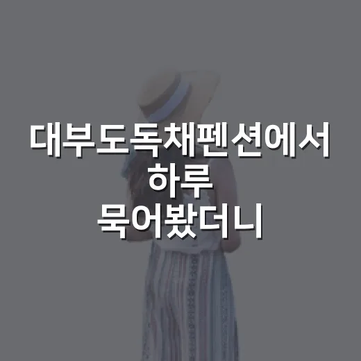 대부도독채펜션에서 하루 묵어봤더니, 바다보다 오래 남은 건 동네의 조용함이었다 - 요약