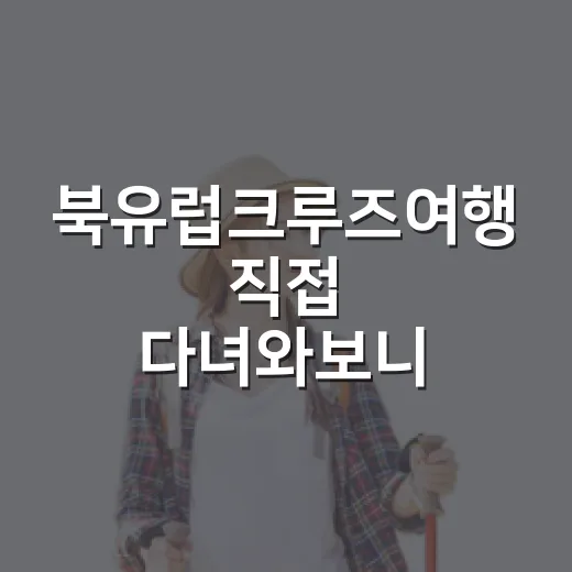북유럽크루즈여행 직접 다녀와보니, 항구보다 골목이 오래 남았다 - 요약