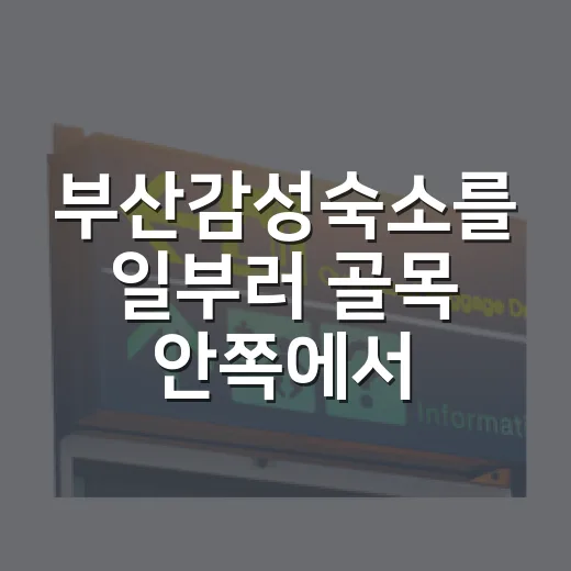 부산감성숙소를 일부러 골목 안쪽에서 찾아봤더니 보인 것들 - 요약