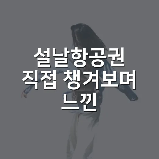 설날항공권 직접 챙겨보며 느낀, 조용한 동네 여행자의 예매 이야기 - 요약