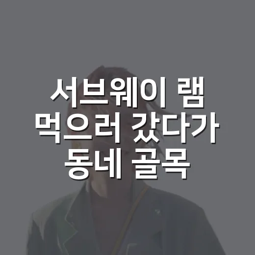 서브웨이 램 먹으러 갔다가 동네 골목까지 걸어본 후기 - 요약