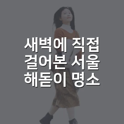 새벽에 직접 걸어본 서울 해돋이 명소, 북적임보다 골목의 온도가 남았다 - 요약