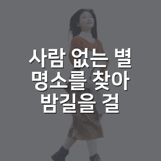 사람 없는 별 명소를 찾아 밤길을 걸어봤더니 - 요약