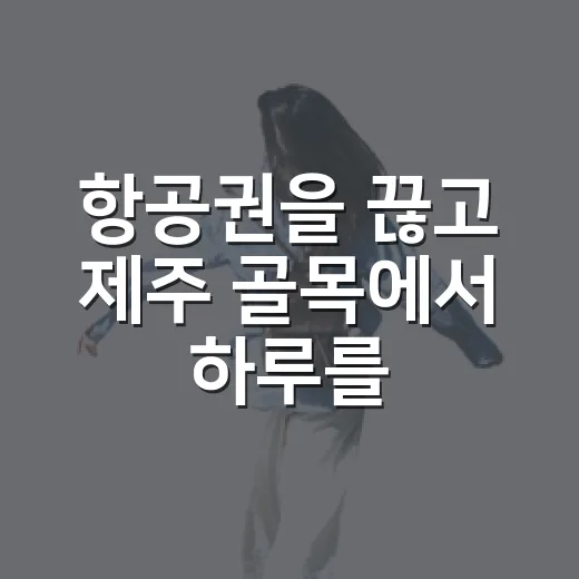 항공권을 끊고 제주 골목에서 하루를 보냈다 - 요약
