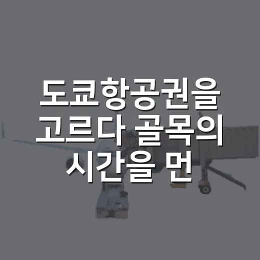 도쿄항공권을 고르다 골목의 시간을 먼저 생각했다 - 요약