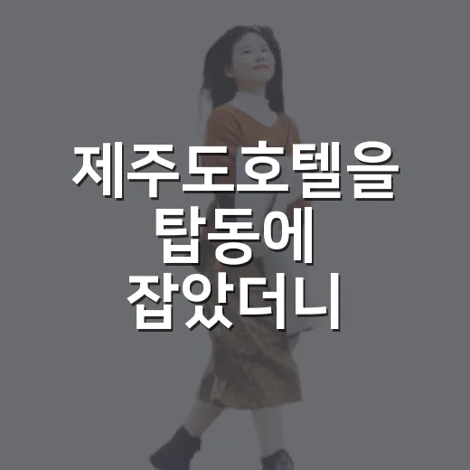 제주도호텔을 탑동에 잡았더니 골목이 남았다 - 요약