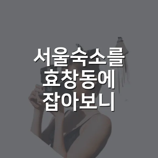 서울숙소를 효창동에 잡아보니 아침이 달랐다 - 요약