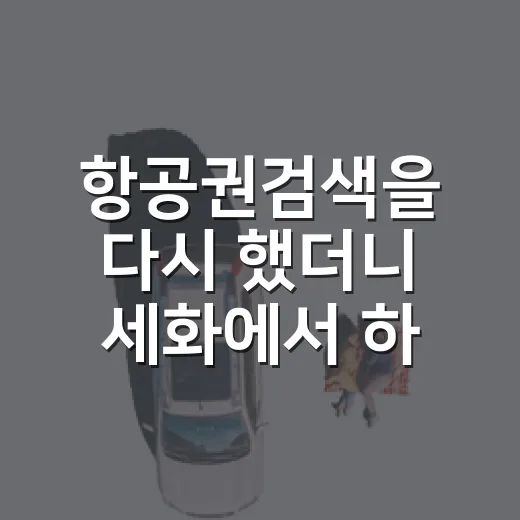 항공권검색을 다시 했더니 세화에서 하루가 길어졌다 - 요약