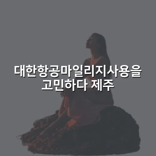 대한항공마일리지사용을 고민하다 제주 골목이 떠올랐다 - 요약
