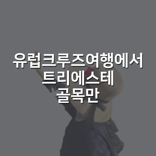 유럽크루즈여행에서 트리에스테 골목만 걸어봤더니 - 요약