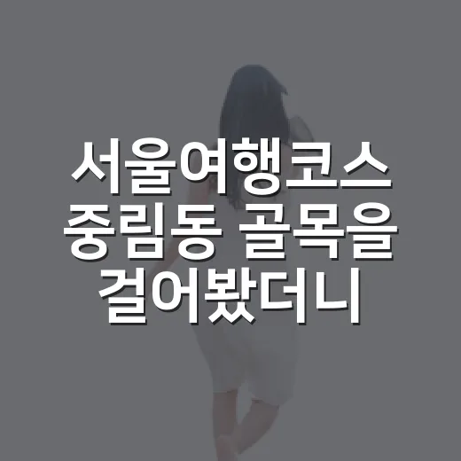 서울여행코스 중림동 골목을 걸어봤더니 - 요약