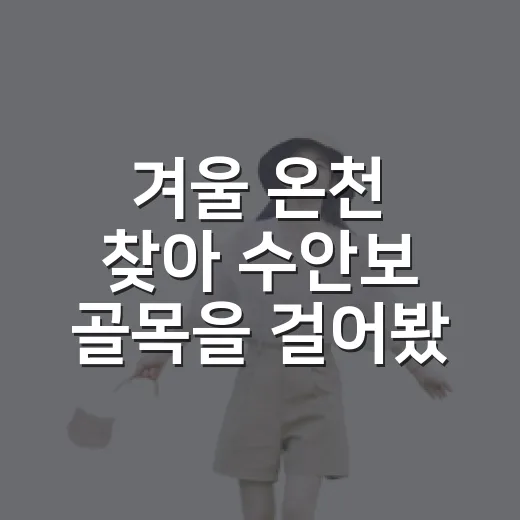 겨울 온천 찾아 수안보 골목을 걸어봤더니 - 요약