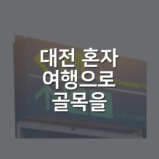 대전 혼자 여행으로 골목을 걸어봤더니 - 요약