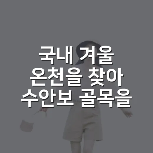 국내 겨울 온천을 찾아 수안보 골목을 걸었다 - 요약