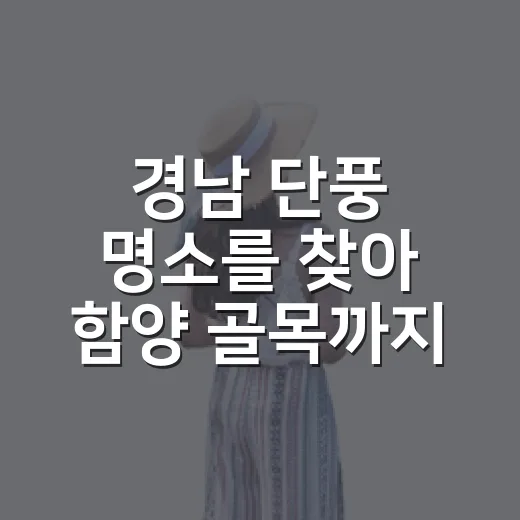 경남 단풍 명소를 찾아 함양 골목까지 걸었다 - 요약