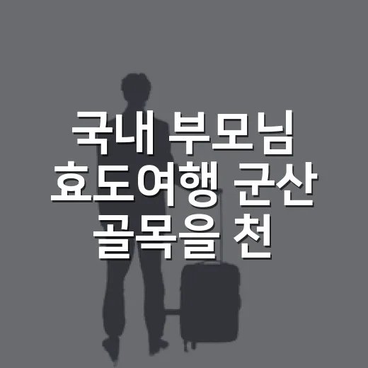 국내 부모님 효도여행 군산 골목을 천천히 걸어봤다 - 요약