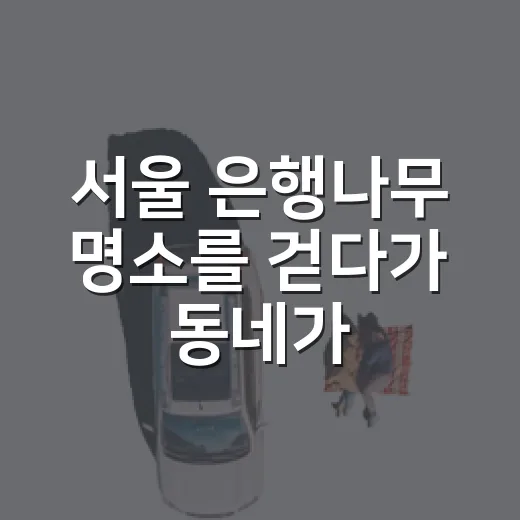 서울 은행나무 명소를 걷다가 동네가 좋아졌다 - 요약