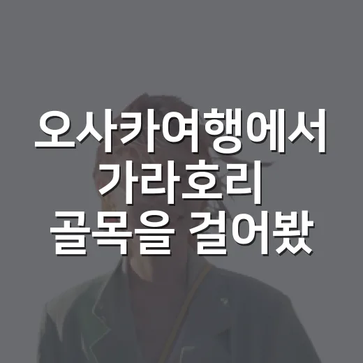 오사카여행에서 가라호리 골목을 걸어봤더니 - 요약