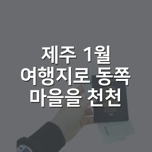 제주 1월 여행지로 동쪽 마을을 천천히 걸어봤더니 - 요약