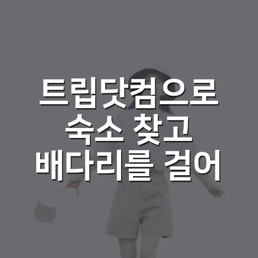 트립닷컴으로 숙소 찾고 배다리를 걸어봤다 - 요약